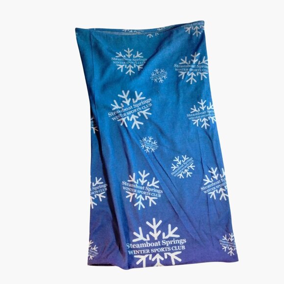 Steamboat Springs Winter Sports Club Blue Neck Gaiter Snowflake Ski Town USA - Picture 2 of 4